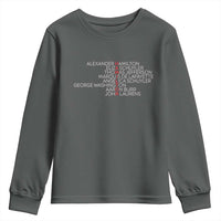 Hamilton Eliza Jefferson Angelica & Burr Names Youth Sweatshirt - Wonder Print Shop