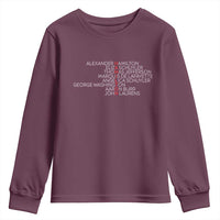Hamilton Eliza Jefferson Angelica & Burr Names Youth Sweatshirt - Wonder Print Shop