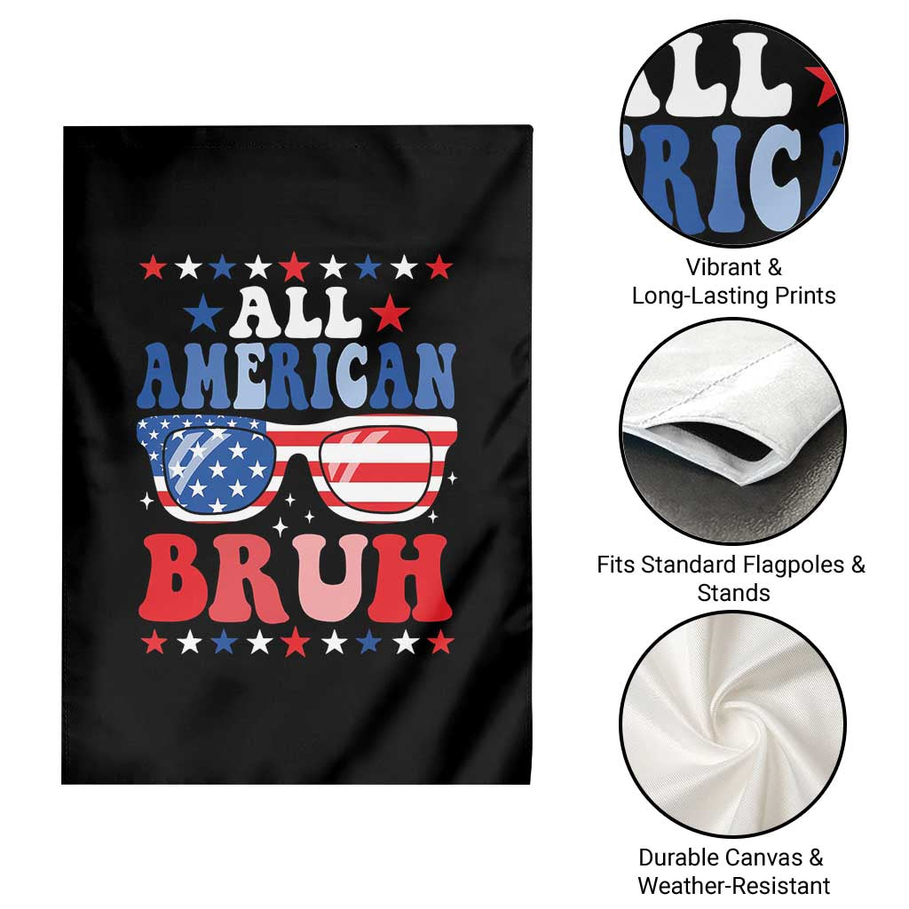 All American Bruh Patriotic 4th Of July Garden Flag USA Flag Sunglasses Teens Kids - Wonder Print Shop