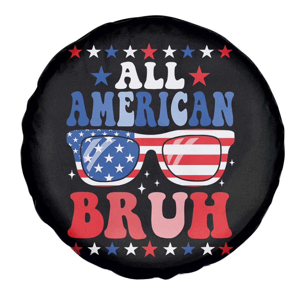All American Bruh Patriotic 4th Of July Spare Tire Cover USA Flag Sunglasses Teens Kids - Wonder Print Shop