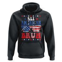 All American Bruh Patriotic 4th Of July Hoodie USA Flag Sunglasses Teens Kids - Wonder Print Shop
