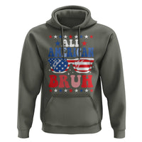 All American Bruh Patriotic 4th Of July Hoodie USA Flag Sunglasses Teens Kids - Wonder Print Shop