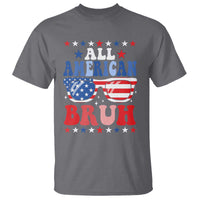 All American Bruh Patriotic 4th Of July T Shirt USA Flag Sunglasses Teens Kids - Wonder Print Shop