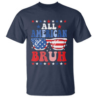 All American Bruh Patriotic 4th Of July T Shirt USA Flag Sunglasses Teens Kids - Wonder Print Shop