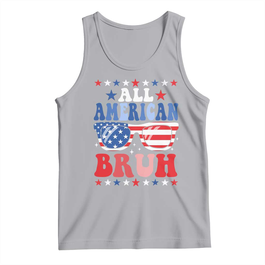 All American Bruh Patriotic 4th Of July Tank Top USA Flag Sunglasses Teens Kids - Wonder Print Shop