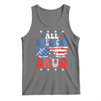 All American Bruh Patriotic 4th Of July Tank Top USA Flag Sunglasses Teens Kids - Wonder Print Shop