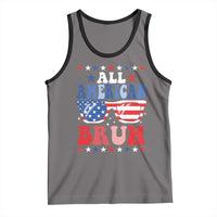 All American Bruh Patriotic 4th Of July Tank Top USA Flag Sunglasses Teens Kids - Wonder Print Shop