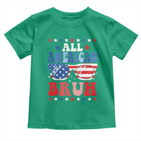 All American Bruh Patriotic 4th Of July Toddler T Shirt USA Flag Sunglasses Teens Kids - Wonder Print Shop