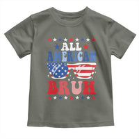 All American Bruh Patriotic 4th Of July Toddler T Shirt USA Flag Sunglasses Teens Kids - Wonder Print Shop