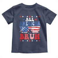 All American Bruh Patriotic 4th Of July Toddler T Shirt USA Flag Sunglasses Teens Kids - Wonder Print Shop