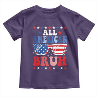 All American Bruh Patriotic 4th Of July Toddler T Shirt USA Flag Sunglasses Teens Kids - Wonder Print Shop