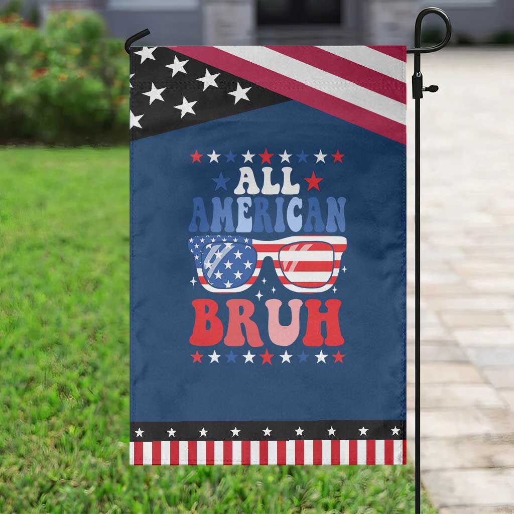 All American Bruh Patriotic 4th Of July Garden Flag USA Flag Sunglasses Teens Kids