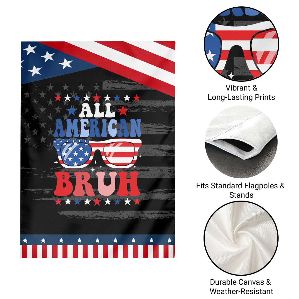 All American Bruh Patriotic 4th Of July Garden Flag USA Flag Sunglasses Teens Kids