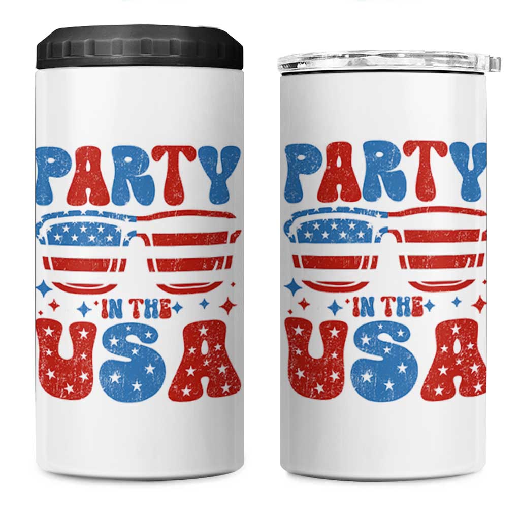 Party in The USA 4 in 1 Can Cooler Tumbler 4th of July Independence Day - Wonder Print Shop
