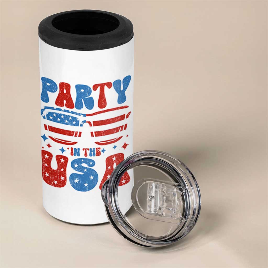 Party in The USA 4 in 1 Can Cooler Tumbler 4th of July Independence Day - Wonder Print Shop