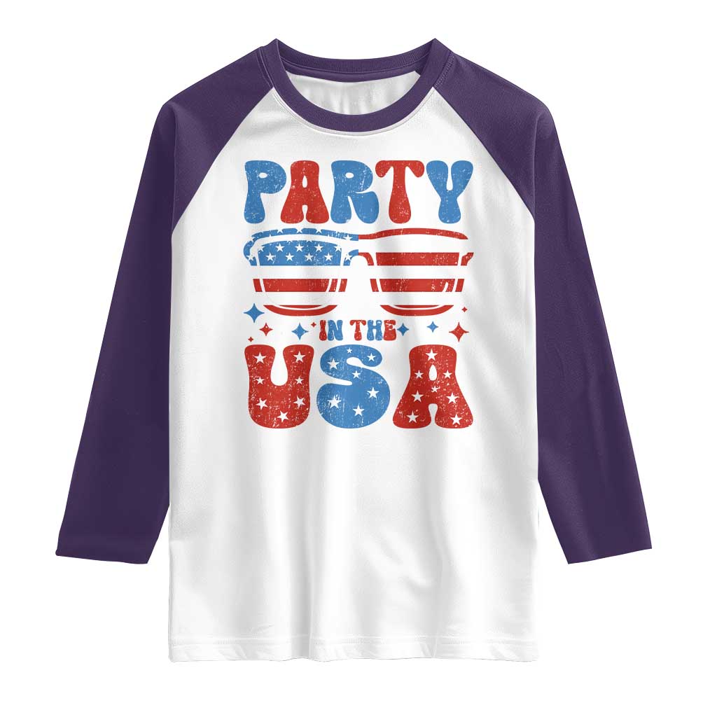 Party in The USA Raglan Shirt 4th of July Independence Day - Wonder Print Shop