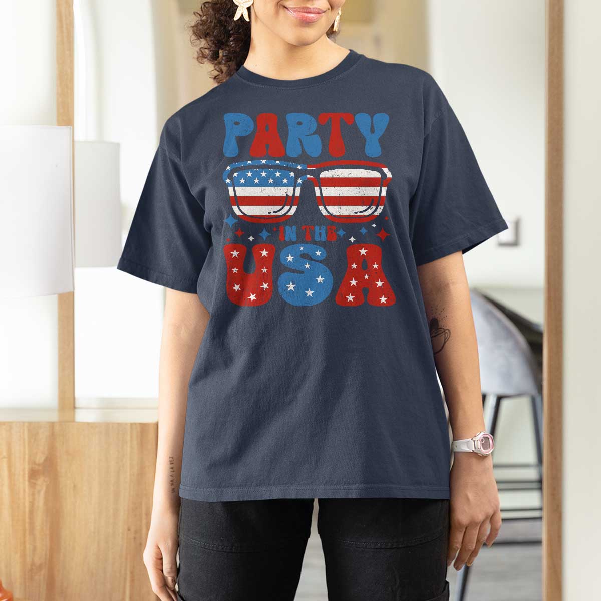 Party in The USA T Shirt For Women 4th of July Independence Day - Wonder Print Shop