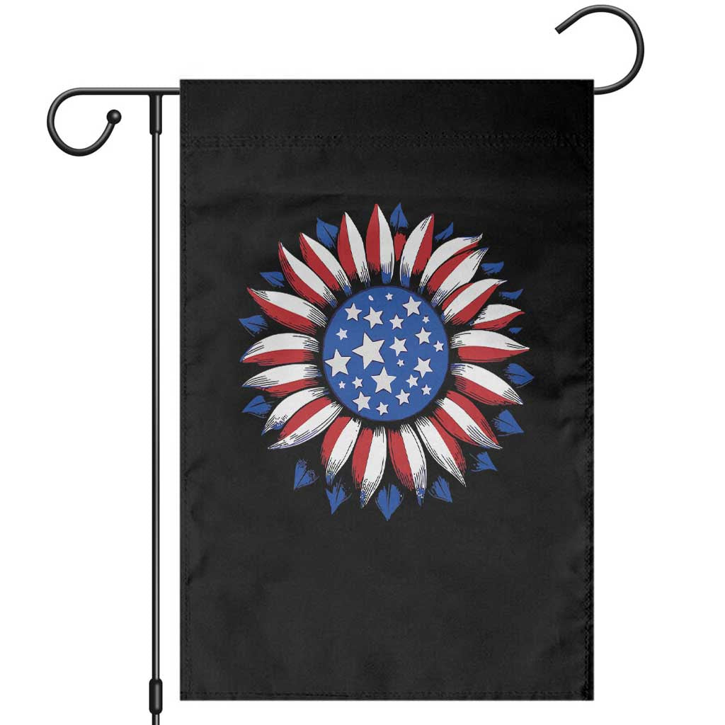 Sunflower American Flag Garden Flag Floral USA 4th of July Merica - Wonder Print Shop