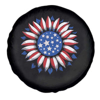 Sunflower American Flag Spare Tire Cover Floral USA 4th of July Merica - Wonder Print Shop