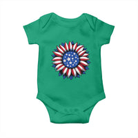Sunflower American Flag Baby Onesie Floral USA 4th of July Merica - Wonder Print Shop