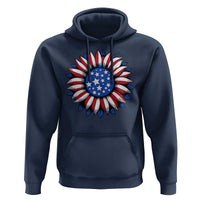 Sunflower American Flag Hoodie Floral USA 4th of July Merica - Wonder Print Shop