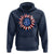 Sunflower American Flag Hoodie Floral USA 4th of July Merica - Wonder Print Shop