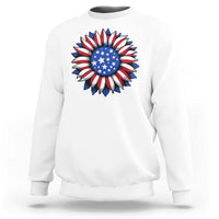 Sunflower American Flag Sweatshirt Floral USA 4th of July Merica - Wonder Print Shop