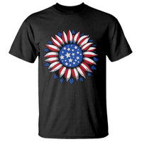 Sunflower American Flag T Shirt Floral USA 4th of July Merica - Wonder Print Shop