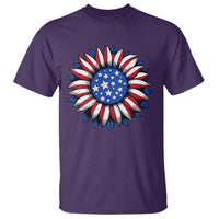 Sunflower American Flag T Shirt Floral USA 4th of July Merica - Wonder Print Shop