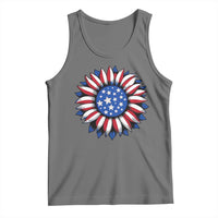 Sunflower American Flag Tank Top Floral USA 4th of July Merica - Wonder Print Shop