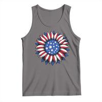 Sunflower American Flag Tank Top Floral USA 4th of July Merica - Wonder Print Shop