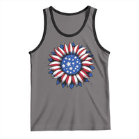 Sunflower American Flag Tank Top Floral USA 4th of July Merica - Wonder Print Shop