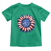 Sunflower American Flag Toddler T Shirt Floral USA 4th of July Merica - Wonder Print Shop