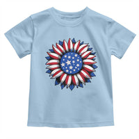 Sunflower American Flag Toddler T Shirt Floral USA 4th of July Merica - Wonder Print Shop