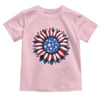 Sunflower American Flag Toddler T Shirt Floral USA 4th of July Merica - Wonder Print Shop