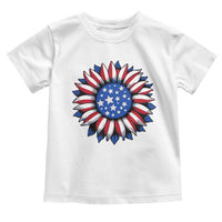 Sunflower American Flag Toddler T Shirt Floral USA 4th of July Merica - Wonder Print Shop