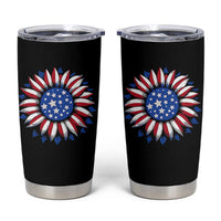 Sunflower American Flag Tumbler Cup Floral USA 4th of July Merica - Wonder Print Shop