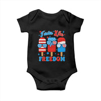 4th of July American Flag Popsicle Baby Onesie Tastes Like Freedom Patriotic Funny - Wonder Print Shop