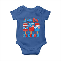 4th of July American Flag Popsicle Baby Onesie Tastes Like Freedom Patriotic Funny - Wonder Print Shop