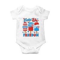 4th of July American Flag Popsicle Baby Onesie Tastes Like Freedom Patriotic Funny - Wonder Print Shop