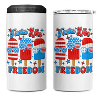 4th of July American Flag Popsicle 4 in 1 Can Cooler Tumbler Tastes Like Freedom Patriotic Funny - Wonder Print Shop