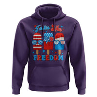 4th of July American Flag Popsicle Hoodie Tastes Like Freedom Patriotic Funny - Wonder Print Shop