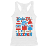 4th of July American Flag Popsicle Racerback Tank Top Tastes Like Freedom Patriotic Funny - Wonder Print Shop