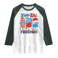 4th of July American Flag Popsicle Raglan Shirt Tastes Like Freedom Patriotic Funny - Wonder Print Shop