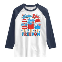 4th of July American Flag Popsicle Raglan Shirt Tastes Like Freedom Patriotic Funny - Wonder Print Shop