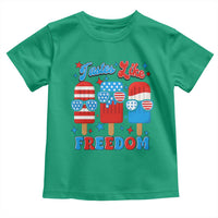 4th of July American Flag Popsicle Toddler T Shirt Tastes Like Freedom Patriotic Funny - Wonder Print Shop