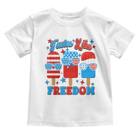 4th of July American Flag Popsicle Toddler T Shirt Tastes Like Freedom Patriotic Funny - Wonder Print Shop