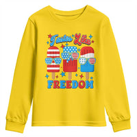 4th of July American Flag Popsicle Youth Sweatshirt Tastes Like Freedom Patriotic Funny - Wonder Print Shop