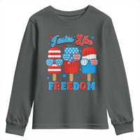 4th of July American Flag Popsicle Youth Sweatshirt Tastes Like Freedom Patriotic Funny - Wonder Print Shop