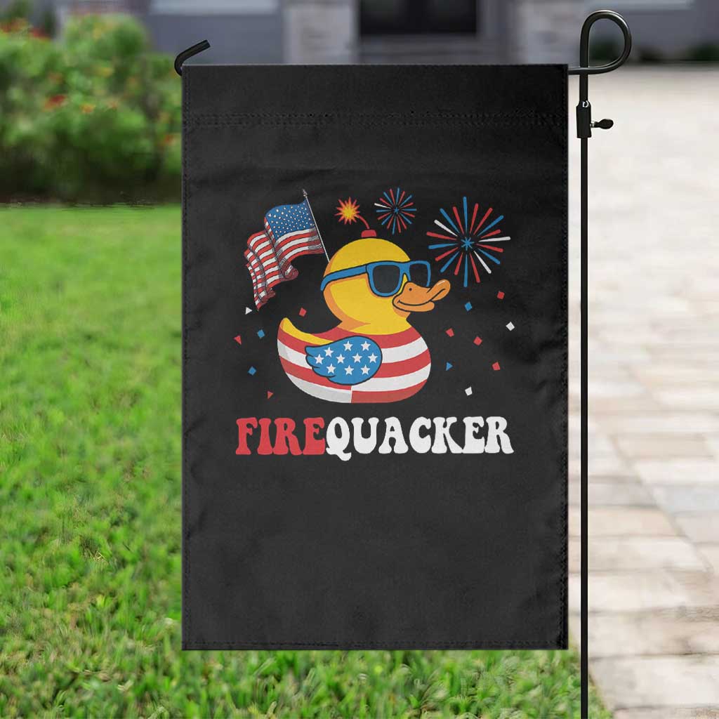 Funny July 4th Garden Flag Patriotic Duck Firequacker American Flag - Wonder Print Shop